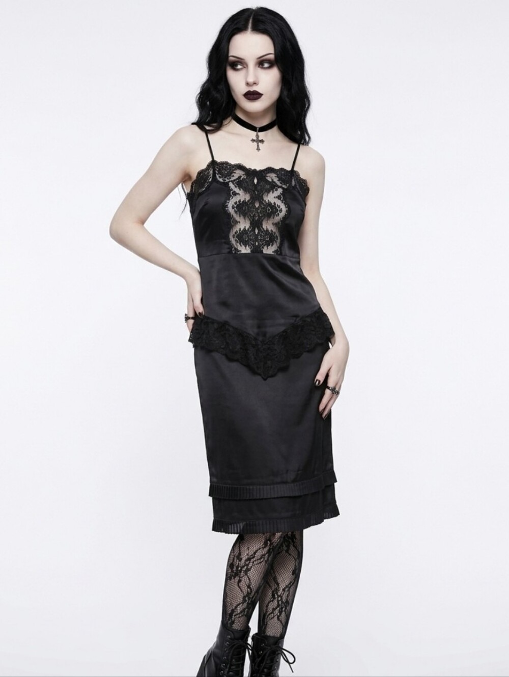 Black Skirt Sheer Panel